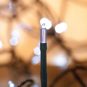 LED Minilichterkette 40 weiße klare LEDs klar grünes Kabel IP44 3,9m