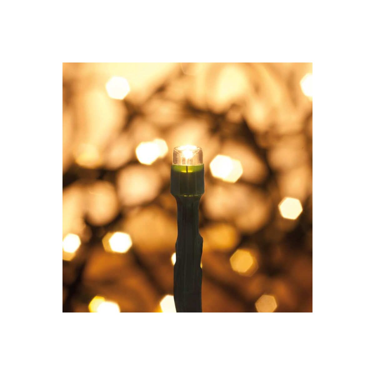 LED Minilichterkette 120 warmweiße LEDs grünes Ka