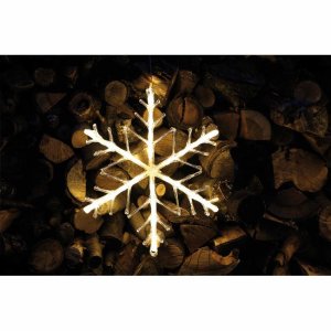 Acryl-Silhouette Schneeflocke 24 warmweiße LEDs, Ø=420mm