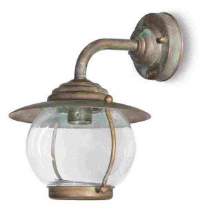 Moretti Luce Außen Wandleuchte Betulle Altmessing Glas