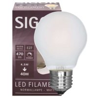 Sigor Dimmbare LED Glühlampe E27 4,5W matt 470lm 2700K L=103 Ø=60mm