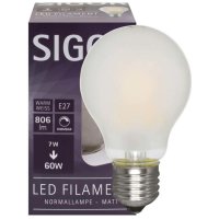 Sigor Dimmbare LED Glühlampe E27 7W matt 806lm 2700K L=103 Ø=60mm