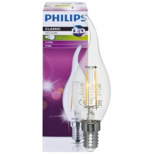 Philips LED Windstoßkerze E14 2W klar 250lm,2700K...