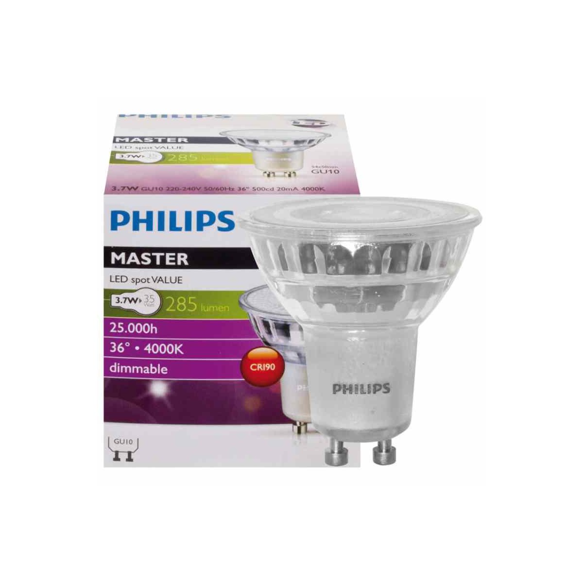 Philips MASTER LEDSpot Value GU10 3,7W 285lm 4000K...