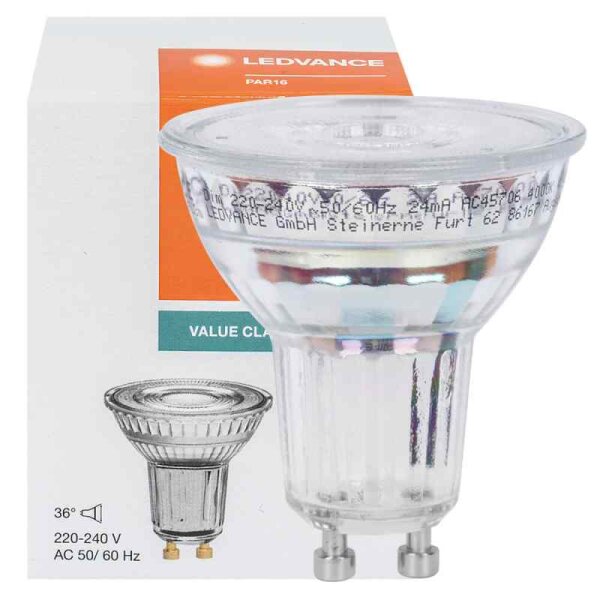 LED-Reflektorlampe GU10 6,1W 36° 575lm warmweiß