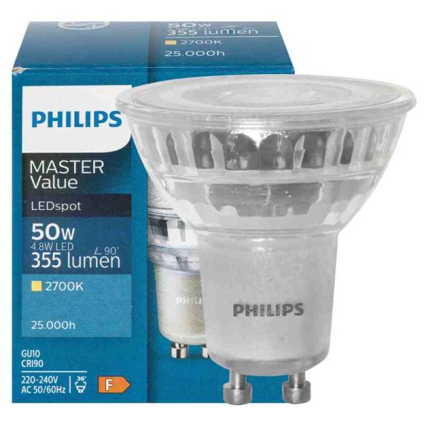 Philips MASTER LEDspot Value GU10 4,9W Flood 355 lm 2700K dimmbar