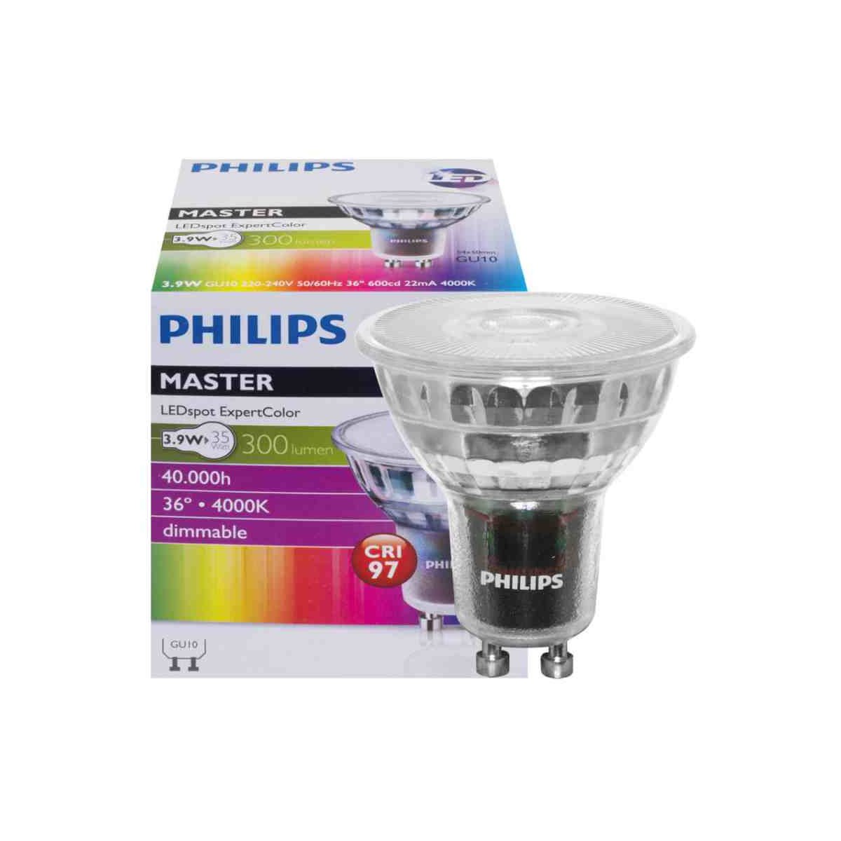 Philips MASTER LEDspot Ra=90 GU10 3,9W 36° 300lm 4000K n