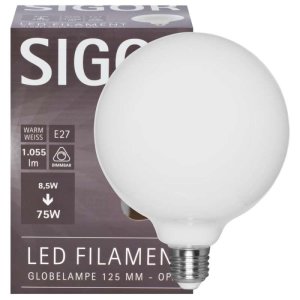 Sigor Dimmbare LED Globelampe E27 8,5W matt 1055lm 2700K Ø=125mm