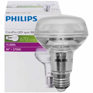 LED-Reflektorlampe R80, E27 COREPRO 8W 670lm 2700K Philips