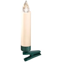 Krinner kabellose LED Kerzen LUMIX Superlight Mini cremefarben Basis-Set 12 Stück
