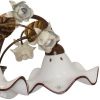 Ceramiche Borso 3 flammige Pendelleuchte Keramik mit Blumenmustern
