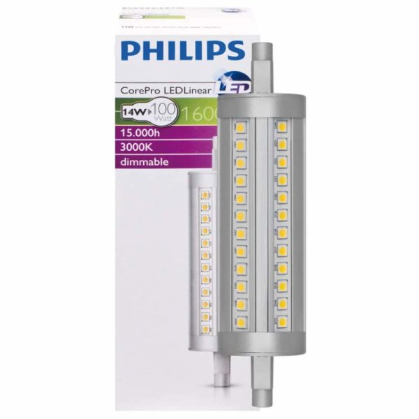 LED-Stablampe dimmbar R7s 240V14W 1600 lm warm weiss Philips