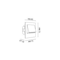 LED Wandeinbauleuchte NAVI Aluminium 230V 3000K 24lm