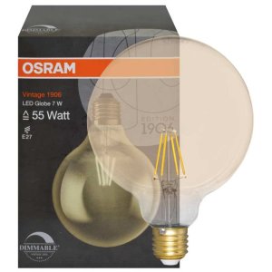 Osram Vintage 1906 dimmbare LED Filament-Lampe Globe-Form...
