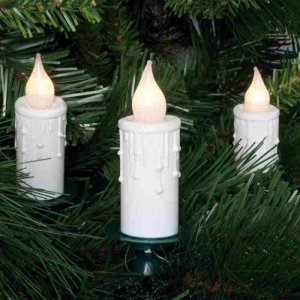 LED Weihnachtsbaumkette 20 Kerzen warmweiße LEDs...
