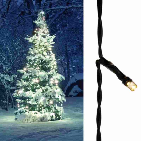 LED Außen Minilichterkette Weihnachtsbaum je 32 warmweiße LEDs IP44