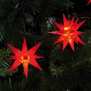 Sterntaler LED Sternenlichterkette 9 rote Sterne LEDs warmweiß