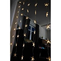 Sternen Lichtervorhang 50 warmweiße LEDs 2m lang 90cm breit