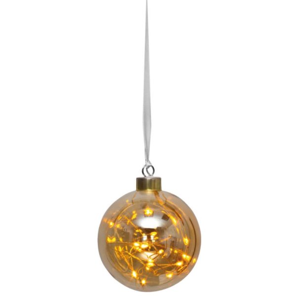 LED-Glaskugel Weihnachtskugel GLOW 15 warmweiße LEDs 10cm