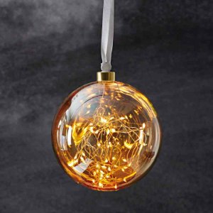 LED-Glaskugel Weihnachtskugel GLOW 40 warmweiße...