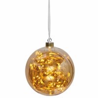 LED-Glaskugel Weihnachtskugel GLOW 40 warmweiße LEDs 15cm