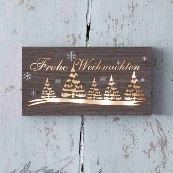 LED Weihnachtsbild TAVLA Weihnachtsbäume 8 warmweiße LE