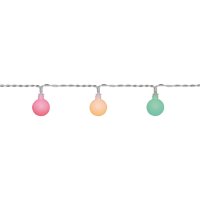 LED Dekolichterkette multicolor 50-flammig Kunststoffkugeln bunt