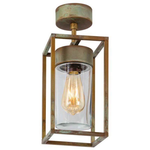 Moretti Luce Außendeckenleuchte Cubic Altmessing patiniert