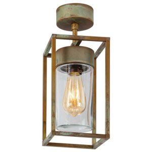 Moretti Luce Außendeckenleuchte Cubic Altmessing patiniert