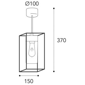 Moretti Luce Außendeckenleuchte Cubic Altmessing patiniert