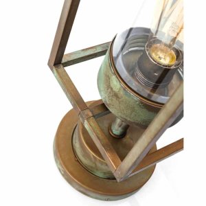Moretti Luce filigrane Außensockelleuchte Cubic Altmessing