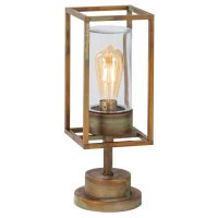 Moretti Luce filigrane Außensockelleuchte Cubic Altmessing