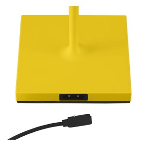 Sigor runde LED-Außentischleuchte Nuindie gelb mit Akku und Netzteil