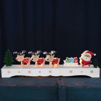 Weihnachtsleuchter Rudolf Rentierschlitten 9 warmweiße LED