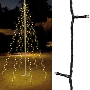 LED Außen Minilichterkette Weihnachtsbaum 120LEDs warmweiß 6 Stränge