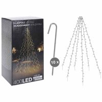 LED Außen Minilichterkette Weihnachtsbaum 400LEDs warmweiß 10 Stränge