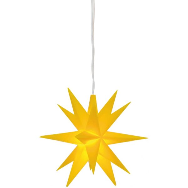 LED Stern gelb 3-D Weihnachtstern warmweiße LED Ø 8cm Batterie