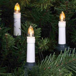 Außen LED Weihnachtsbaum Lichterkette 16 Kerzen weiß