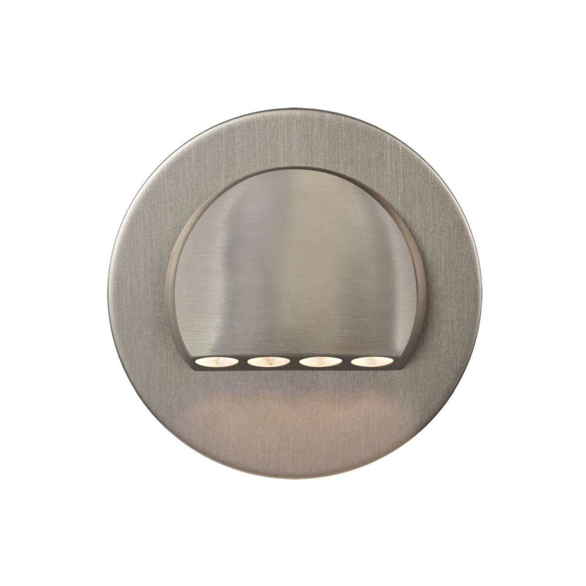 LED Wandeinbauleuchte Rubi rund Edelstahl 230V 3100K 25lm