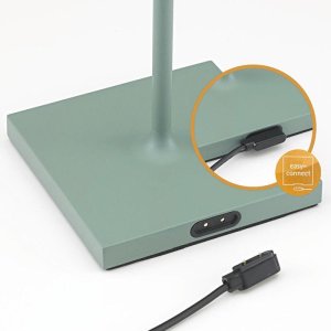 Sigor runde LED-Außentischleuchte Nuindie grün mit Akku und Netzteil