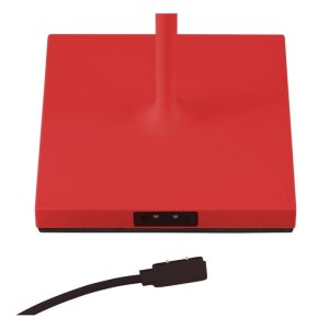Sigor runde LED-Außentischleuchte Nuindie rot mit Akku und Netzteil
