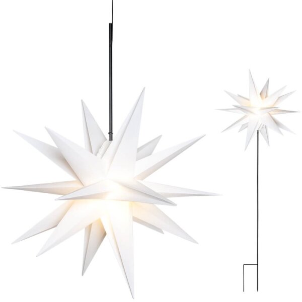 Sterntaler 3D LED Weihnachtsstern mit Erdspieß weiß Ø=55cm