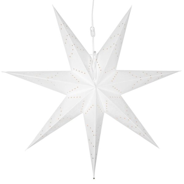 Weihnachts Hängestern Leuchtstern Ø=70cm weiß ausgestanztes Papier