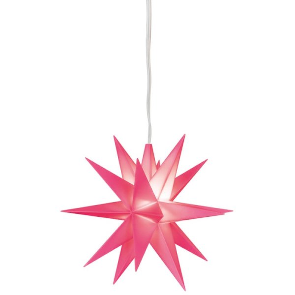LED Stern 3-D Weihnachtstern rosa 1 warmweiße LED Ø 8cm Batterie