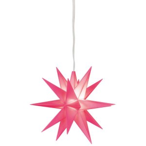 LED Stern 3-D Weihnachtstern rosa 1 warmweiße LED...