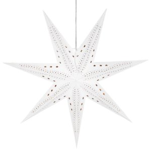 Leuchtstern weiß Weihnachtsstern Papier mit Samtüberzug Ø=75cm