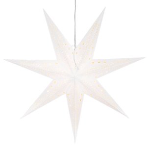 Leuchtstern weiß Weihnachtsstern Papier mit Samtüberzug Ø=75cm