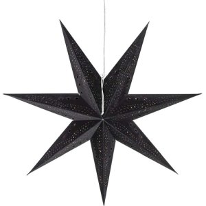 Leuchtstern Weihnachtsstern schwarz Papier mit Samtüberzug Ø=75cm