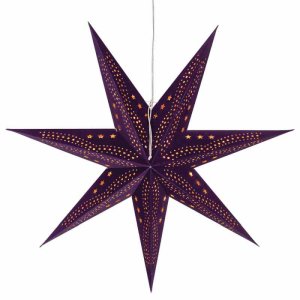 Lila Leuchtstern Weihnachtsstern Papier mit Samtüberzug Ø=75cm