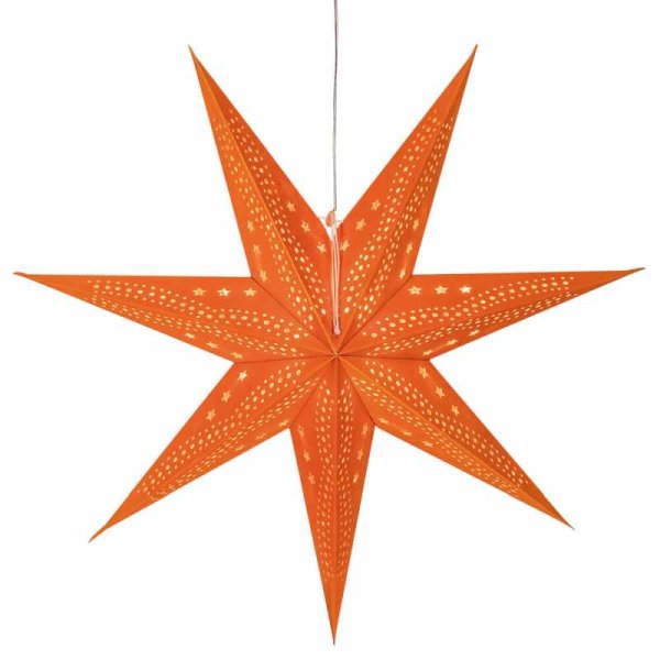 Leuchtstern Weihnachtsstern orange Papier mit Samtüberzug Ø=75cm